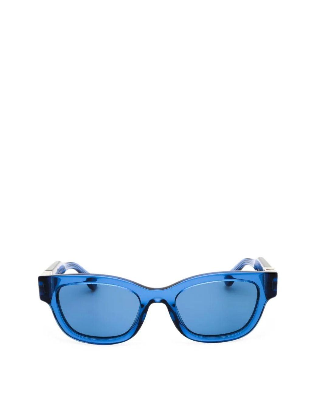 Ferragamo Eyewear Blue Gancini Rectangular Sunglasses
