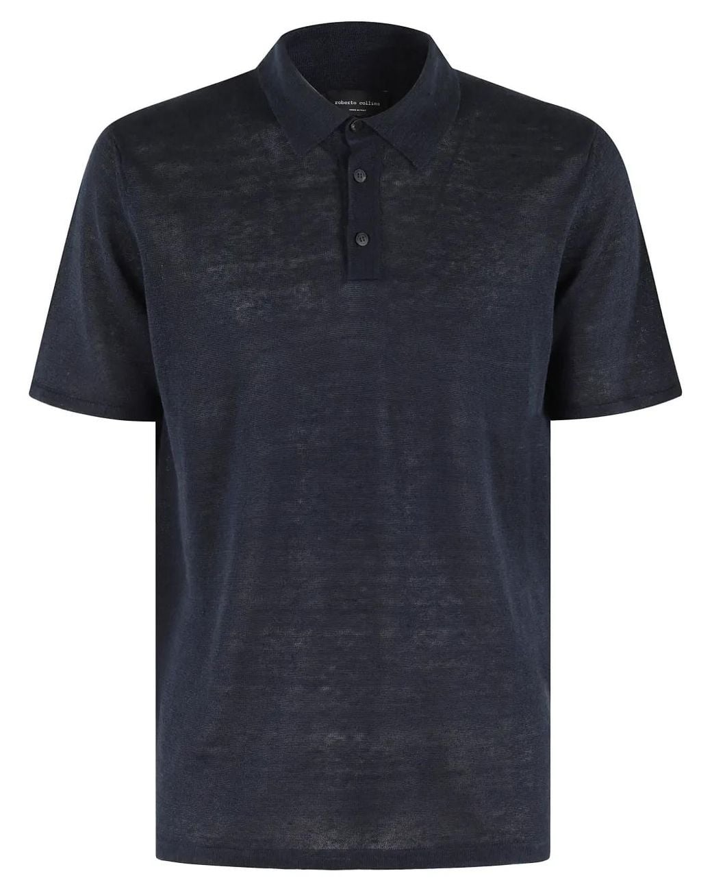 Roberto Collina Blue Linen-Cotton Polo Shirt for men