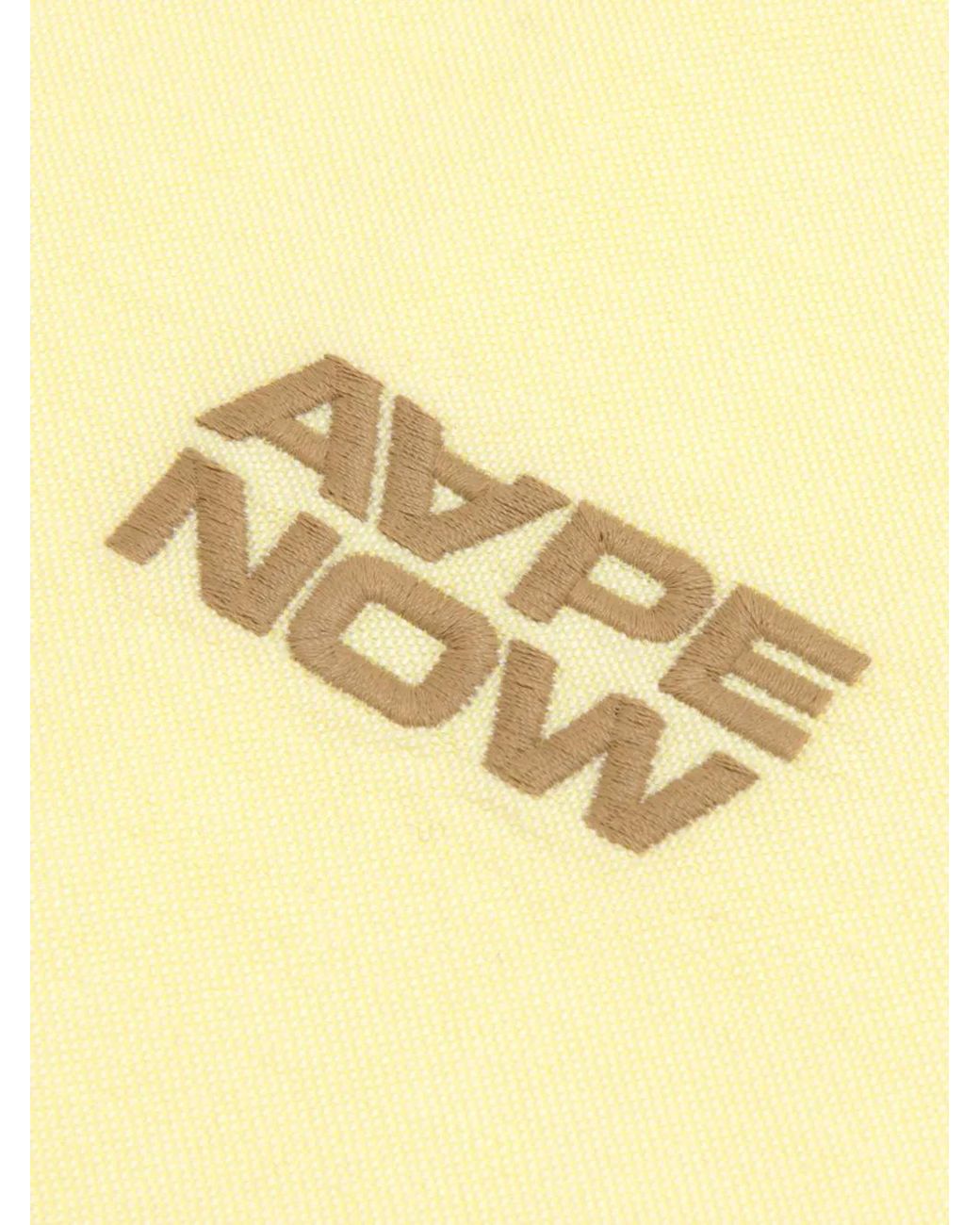 Aape By A Bathing Ape Yellow Embroidery Shirt for men