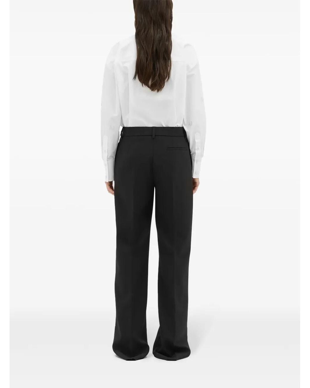 MSGM Black High-Waist Tailored Trousers