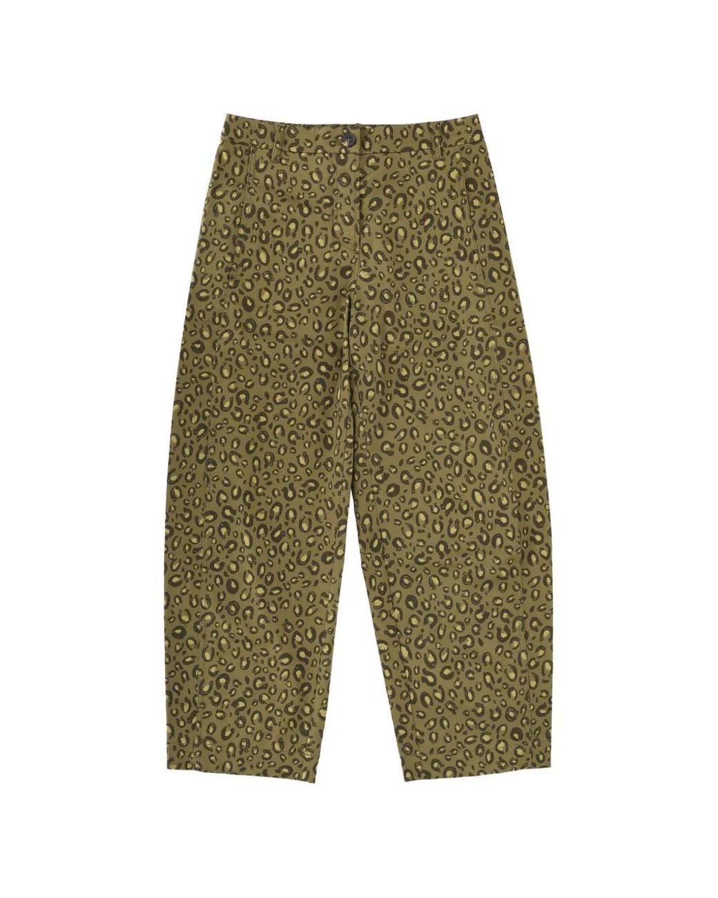 Paul Smith Green 'Animal' Print Barrel-Leg Trousers