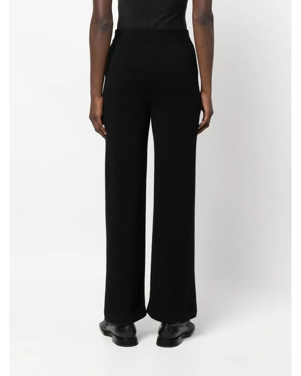 Barrie Black Straight-Leg Knitted Trousers