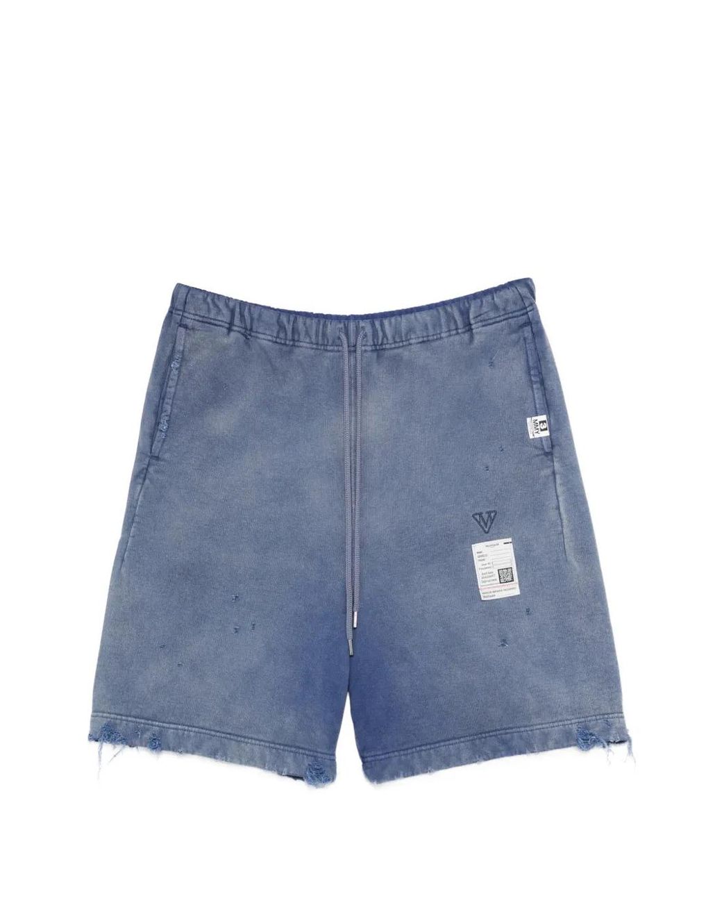 Maison Mihara Yasuhiro Blue Drawstring Distressed Shorts for men