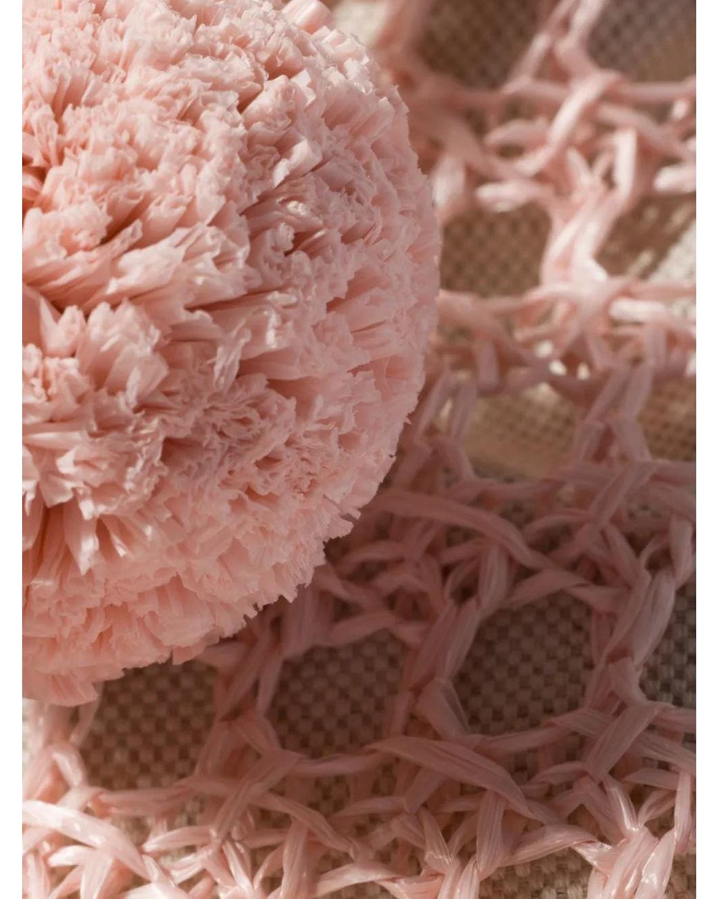 Miu Miu Pink Ivy Raffia Crochet Handbag