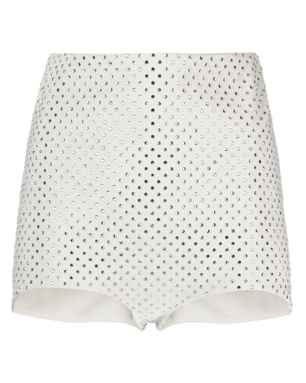 Philosophy Di Lorenzo Serafini White Crystal-Embellished Mini Shorts