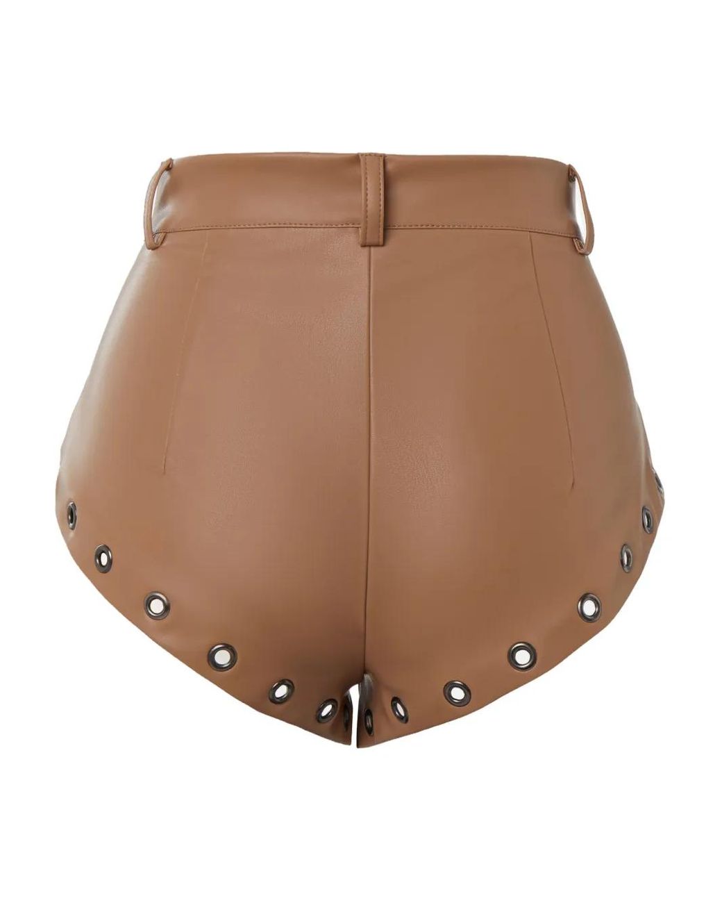 Lika Brown Lace-Up Eyelet Shorts