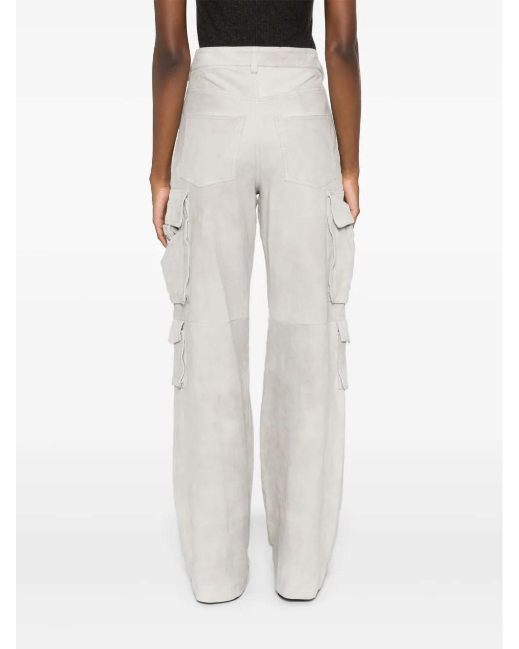 Salvatore Santoro White Suede Cargo Trousers