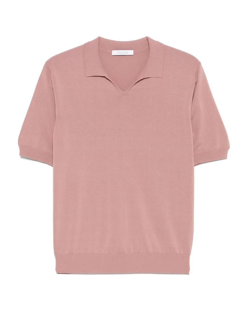 Cruciani Pink Fine-Knit T-Shirt for men