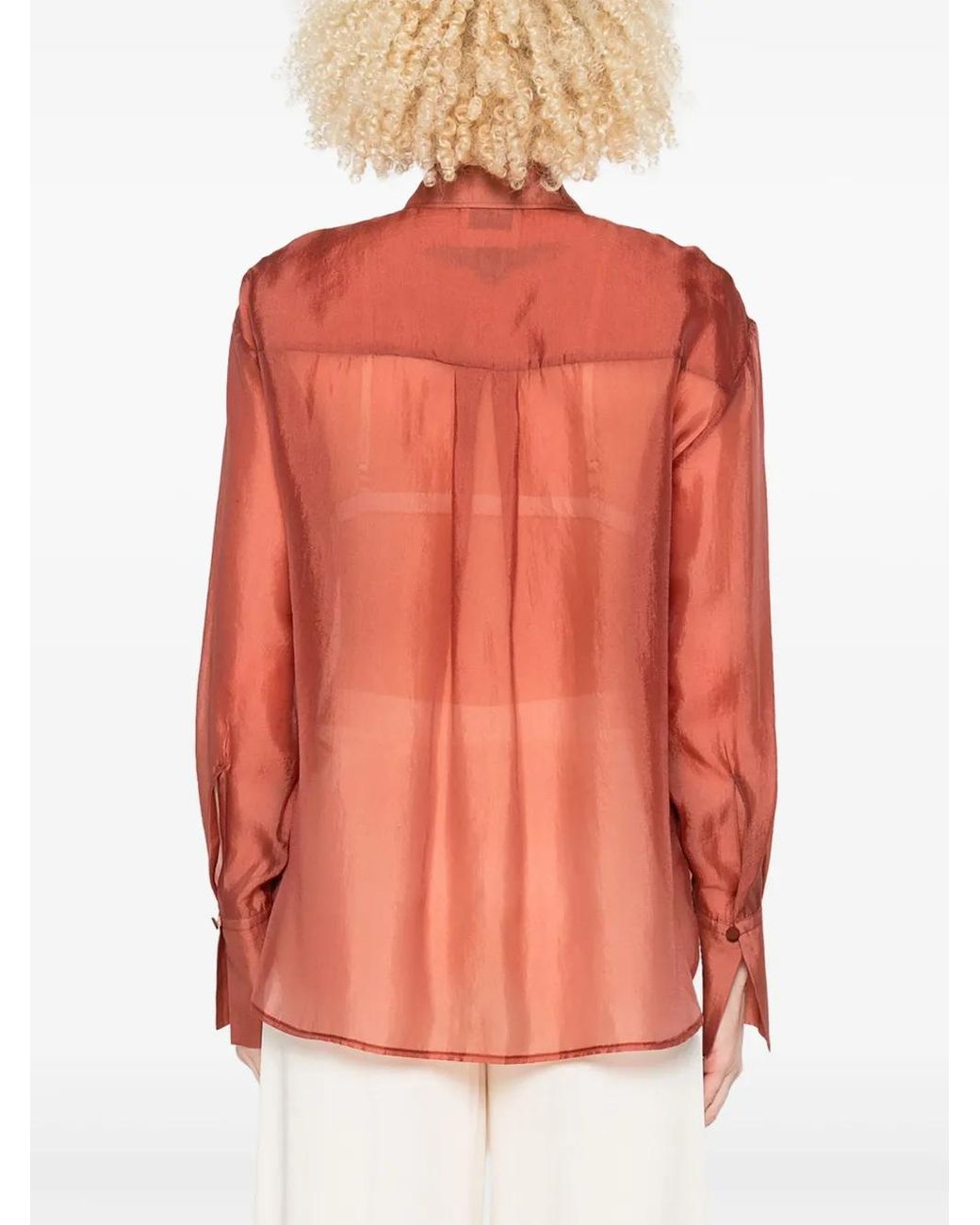 Forte_forte Orange Contemporary Organza Masculine Shirt