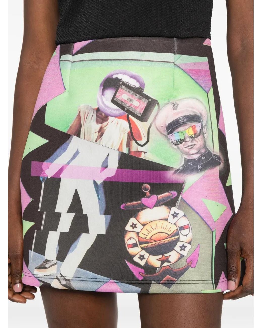 The Artistylist Black Graphic-Print Short-Sleeve Dress