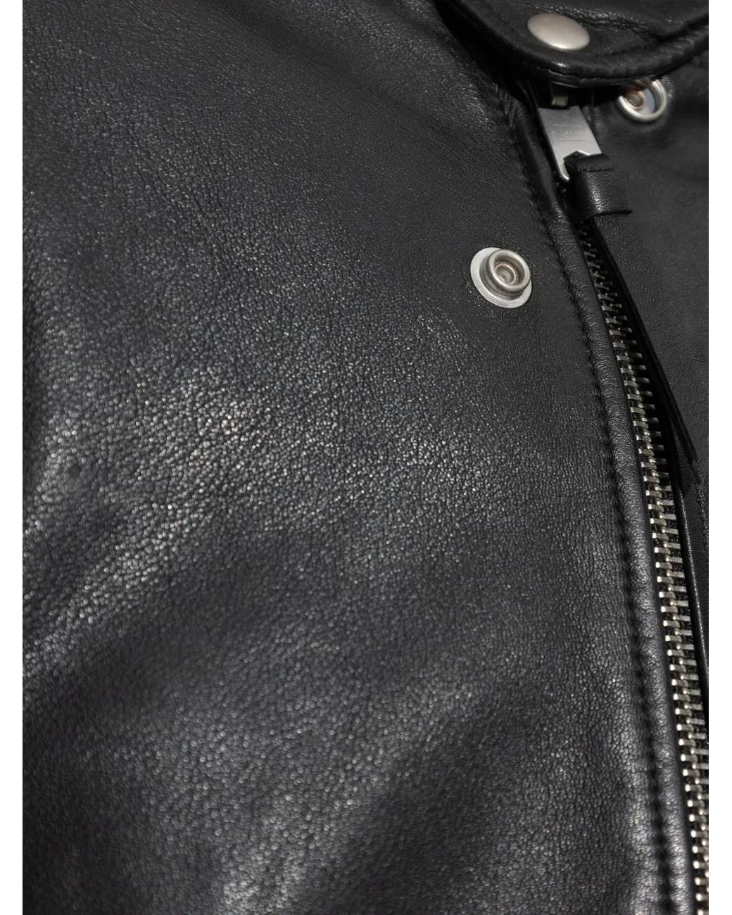 AllSaints Black Zip-Up Biker Jacket for men