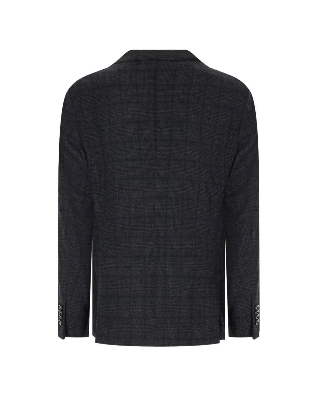 Boglioli Black Check-Pattern Notched-Lapels Blazer for men
