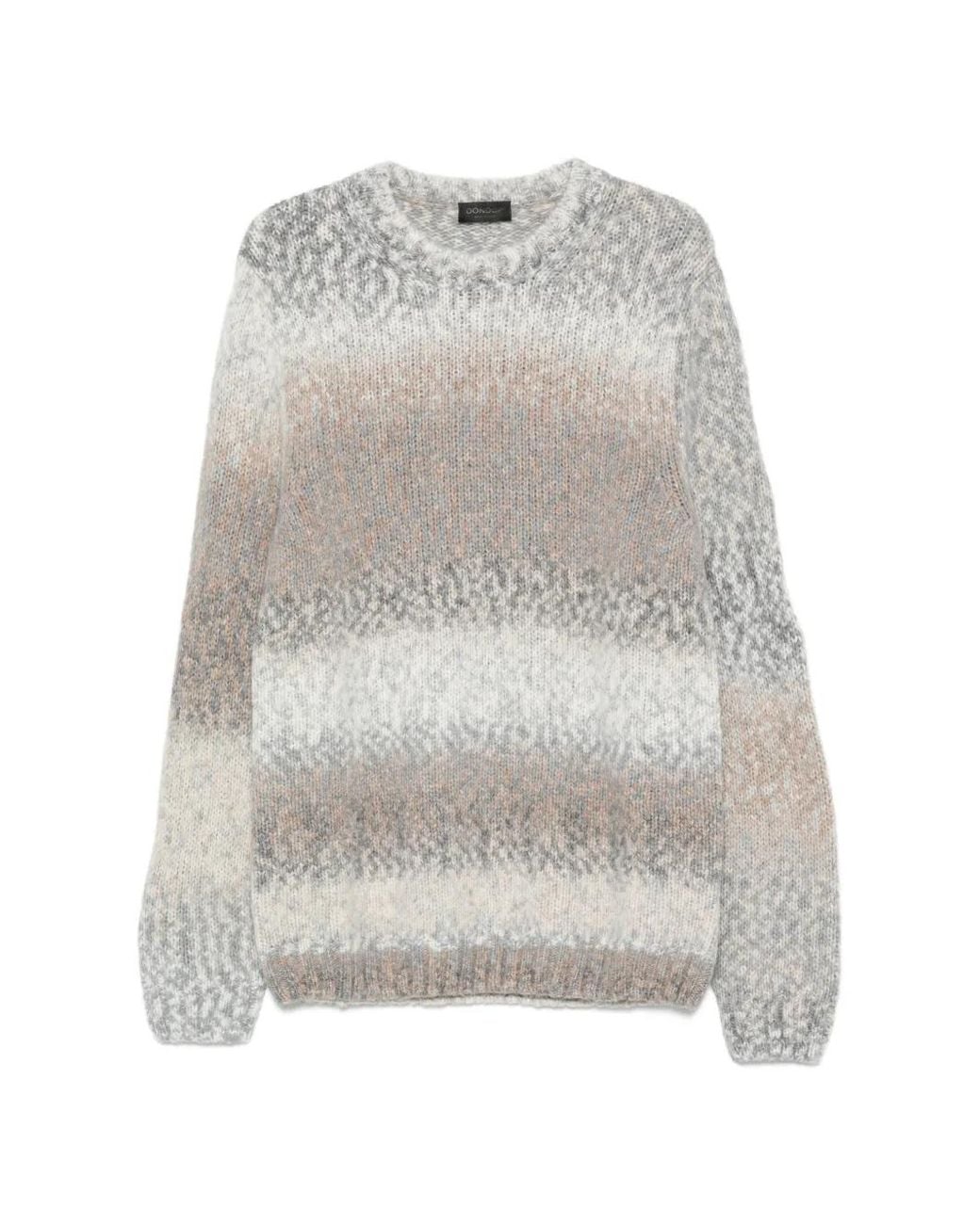 Dondup White Gradient-Effect Chunky-Knit Sweater for men