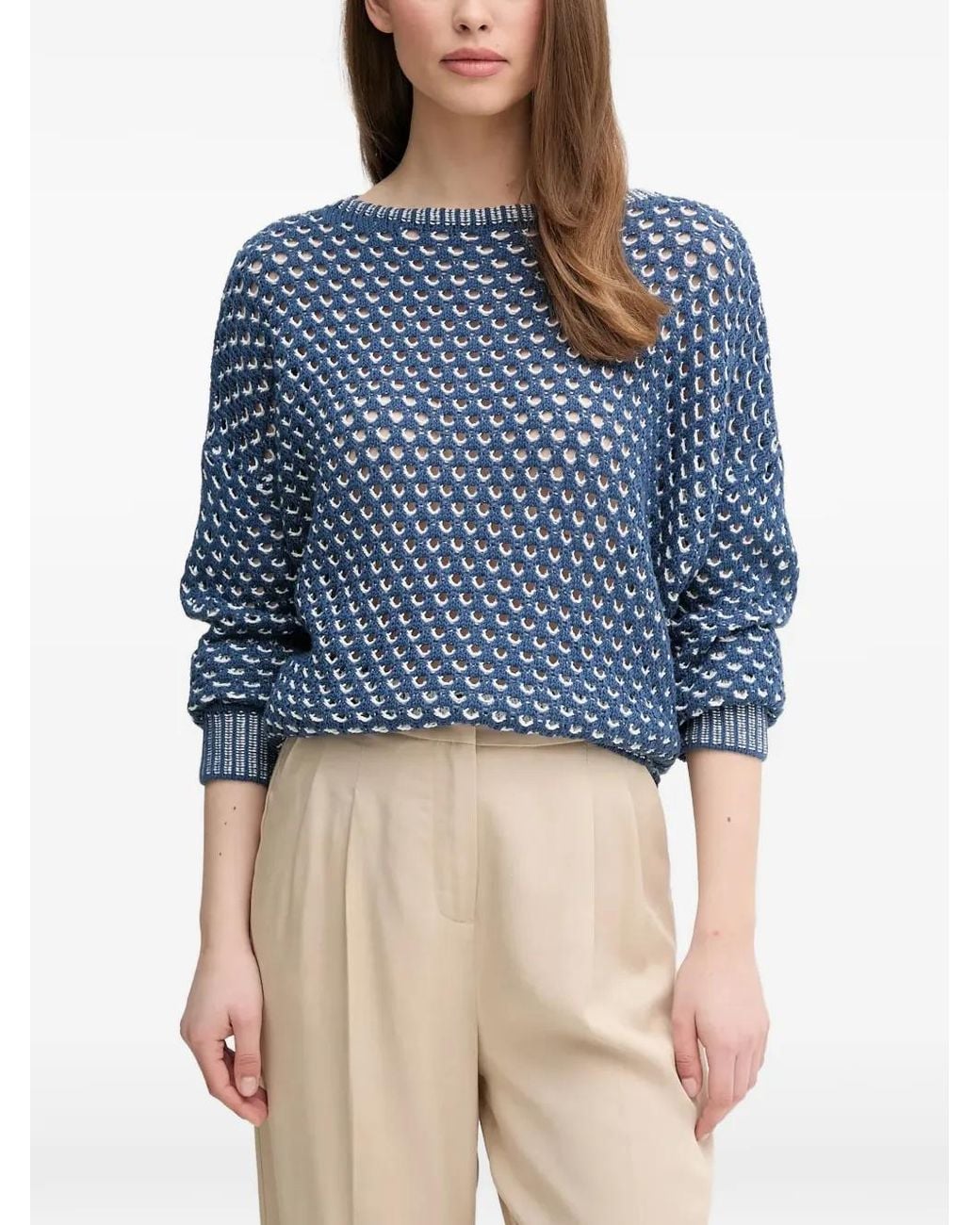 Benetton Blue Openwork Knitwear