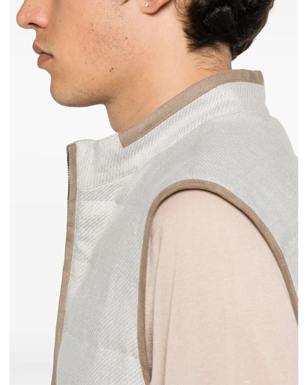 Corneliani White Outdoor Waistcoat for men