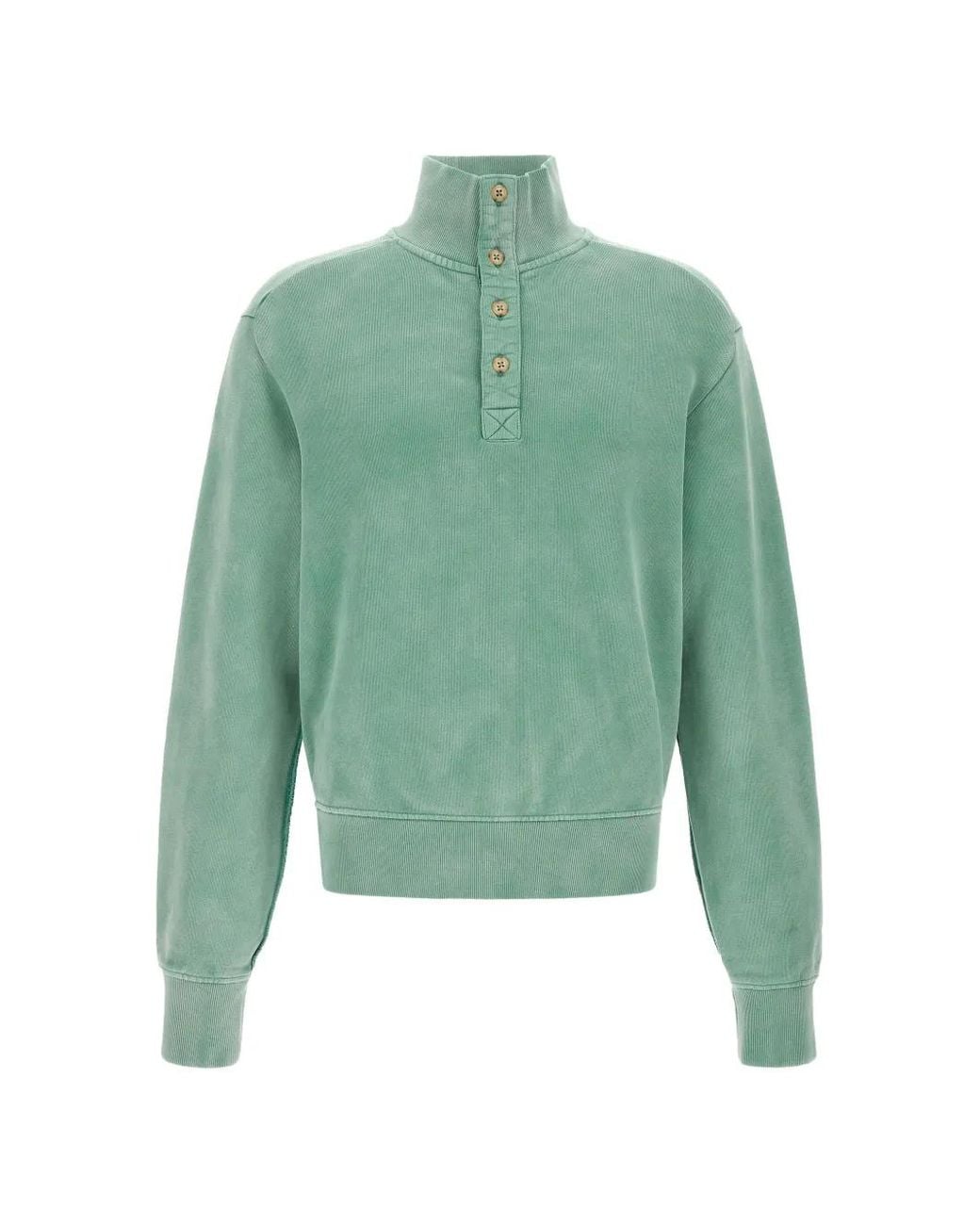 Entire studios Green Button-Placket Cotton Sweater for men