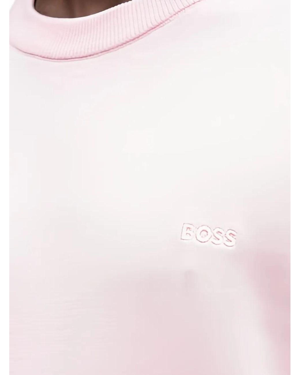 Boss Pink Upacas Crew-Neck Sweater for men