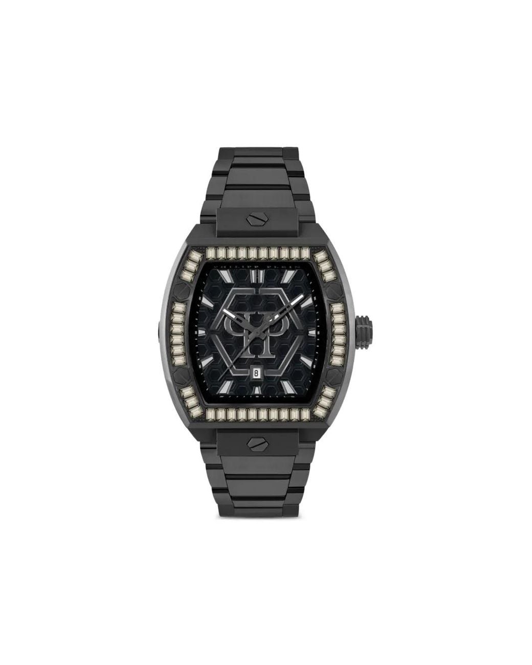 Philipp Plein Black The Hexagon Phantom 44Mm for men