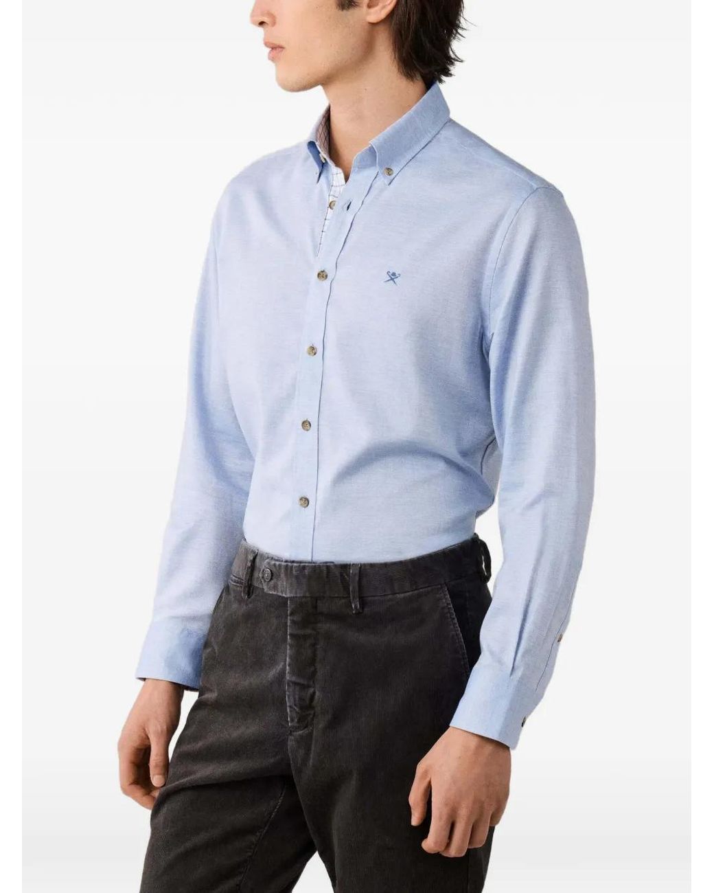 Camisa Brompton Con Botones Hackett de hombre de color Blue
