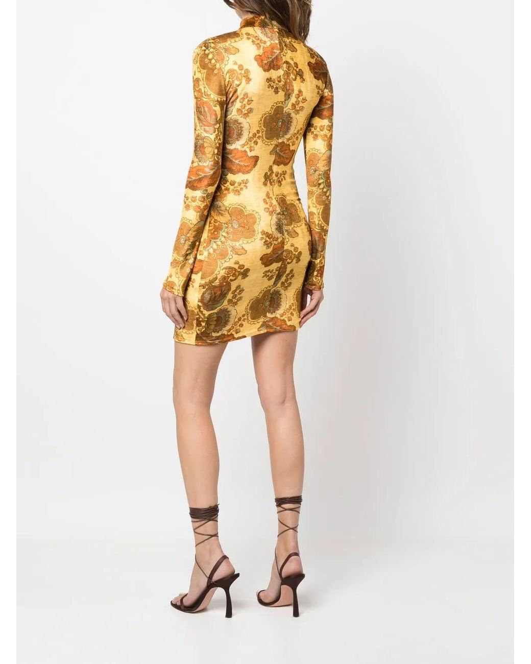 Kwaidan Editions Yellow All-Over Graphic-Print Dress