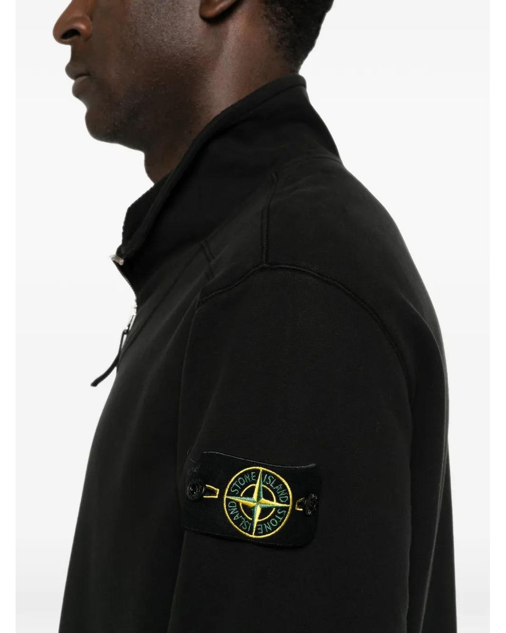 Pull Zippé À Patch Compass Stone Island pour homme en coloris Black