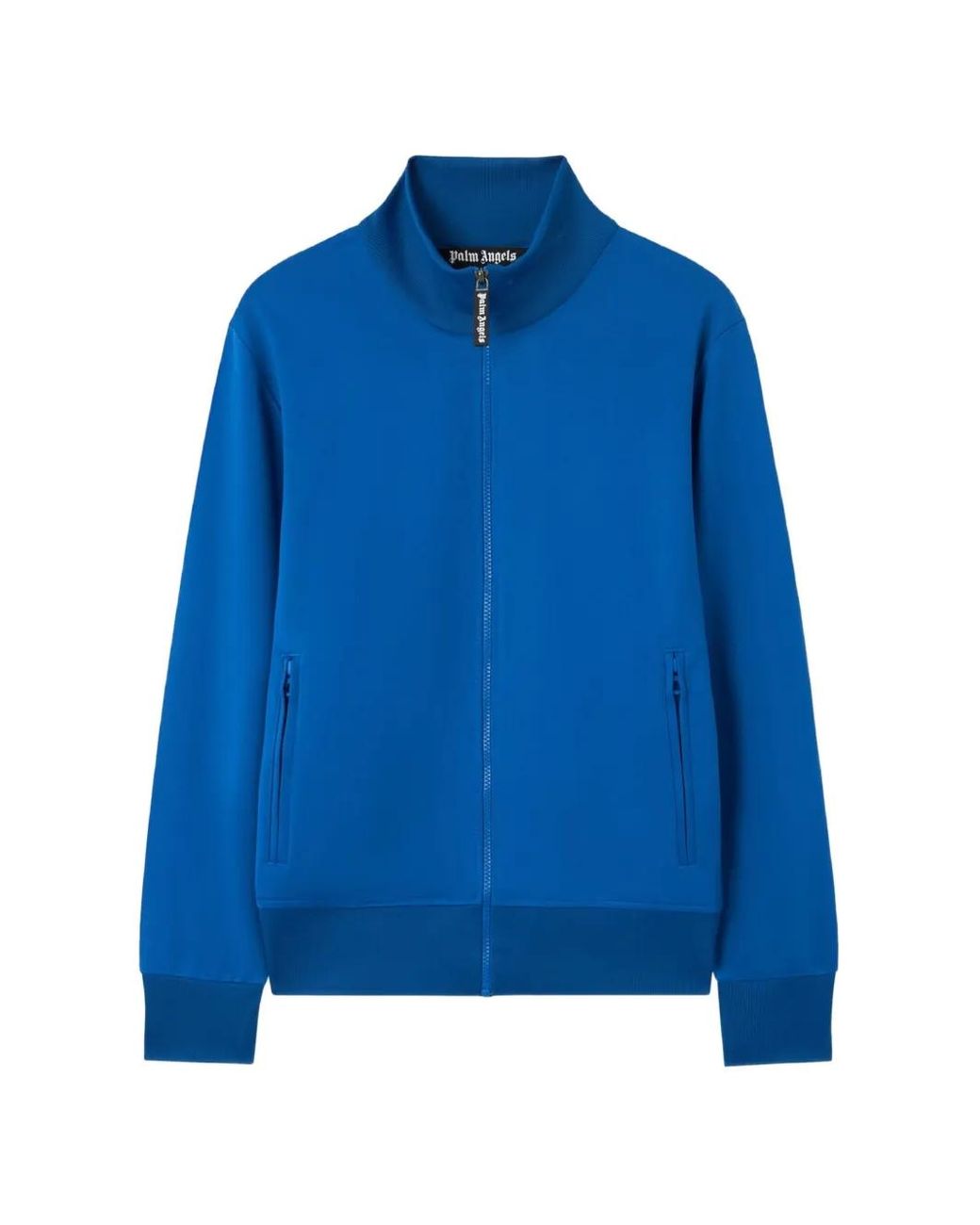 Palm Angels Blue Logo Curved Sweater for men