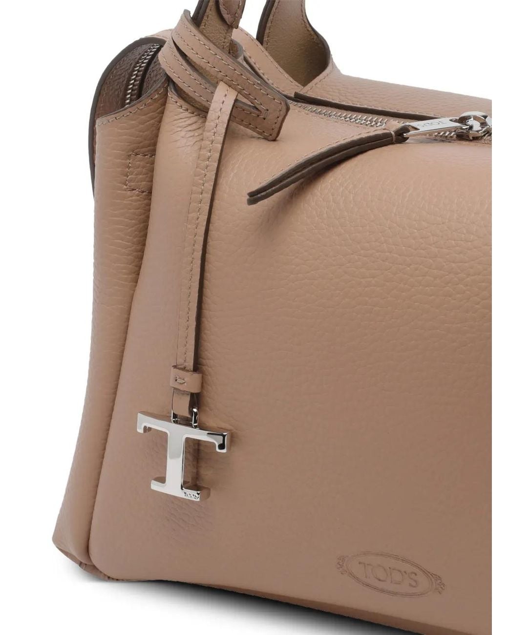 Tod's Brown Boston Double Handle Clutch Bag