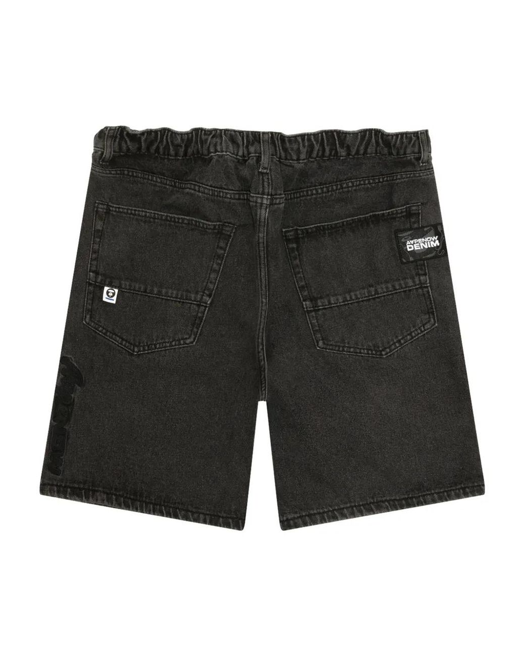 Aape By A Bathing Ape Black Logo-Patch Shorts for men
