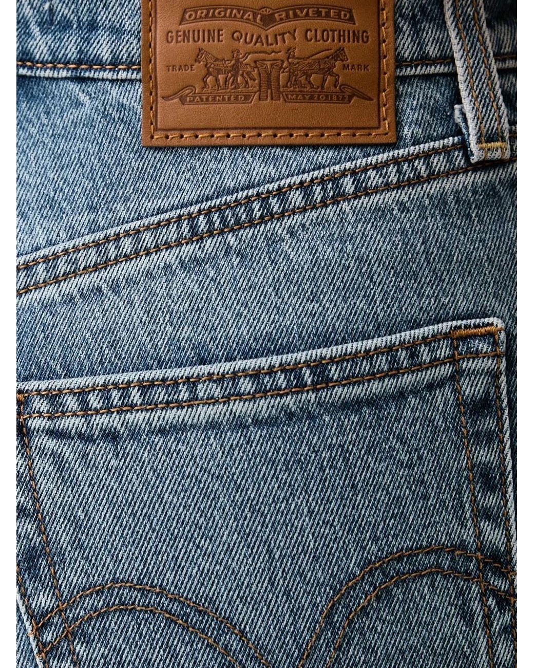 Levi's Blue 722 High-Rise Straight-Leg Jeans