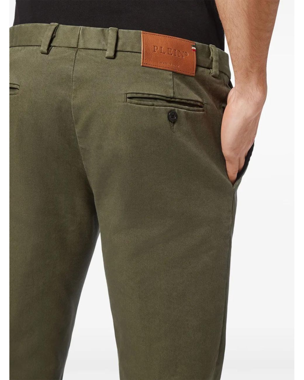 Philipp Plein Green Straight-Leg Chinos for men