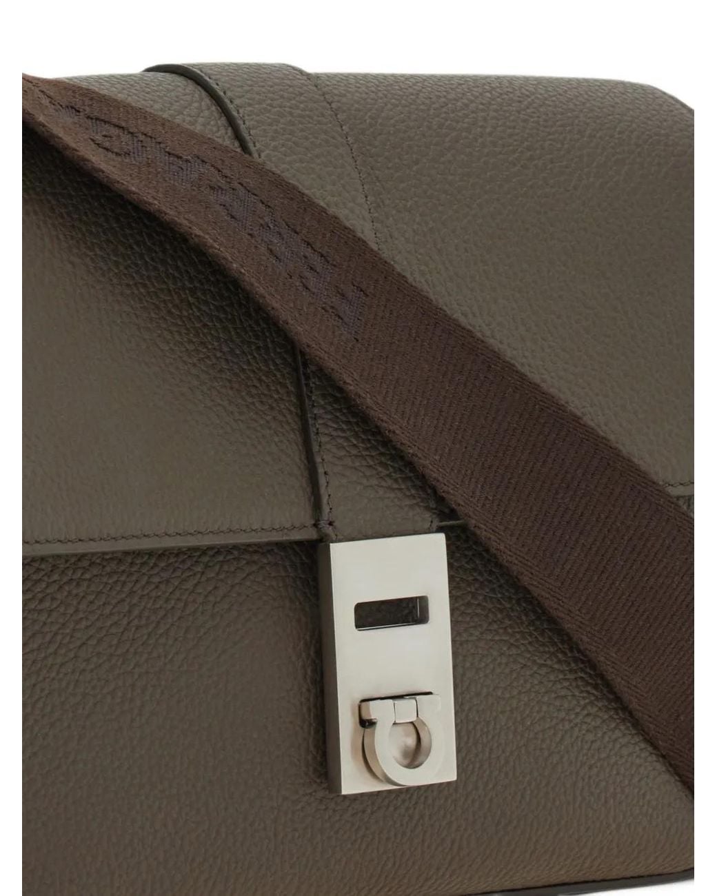 Ferragamo Brown Hug Buckle Messenger Bag for men