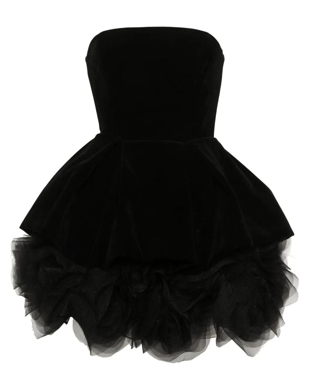 Ana Radu Black Strapless Velvet Mini Dress