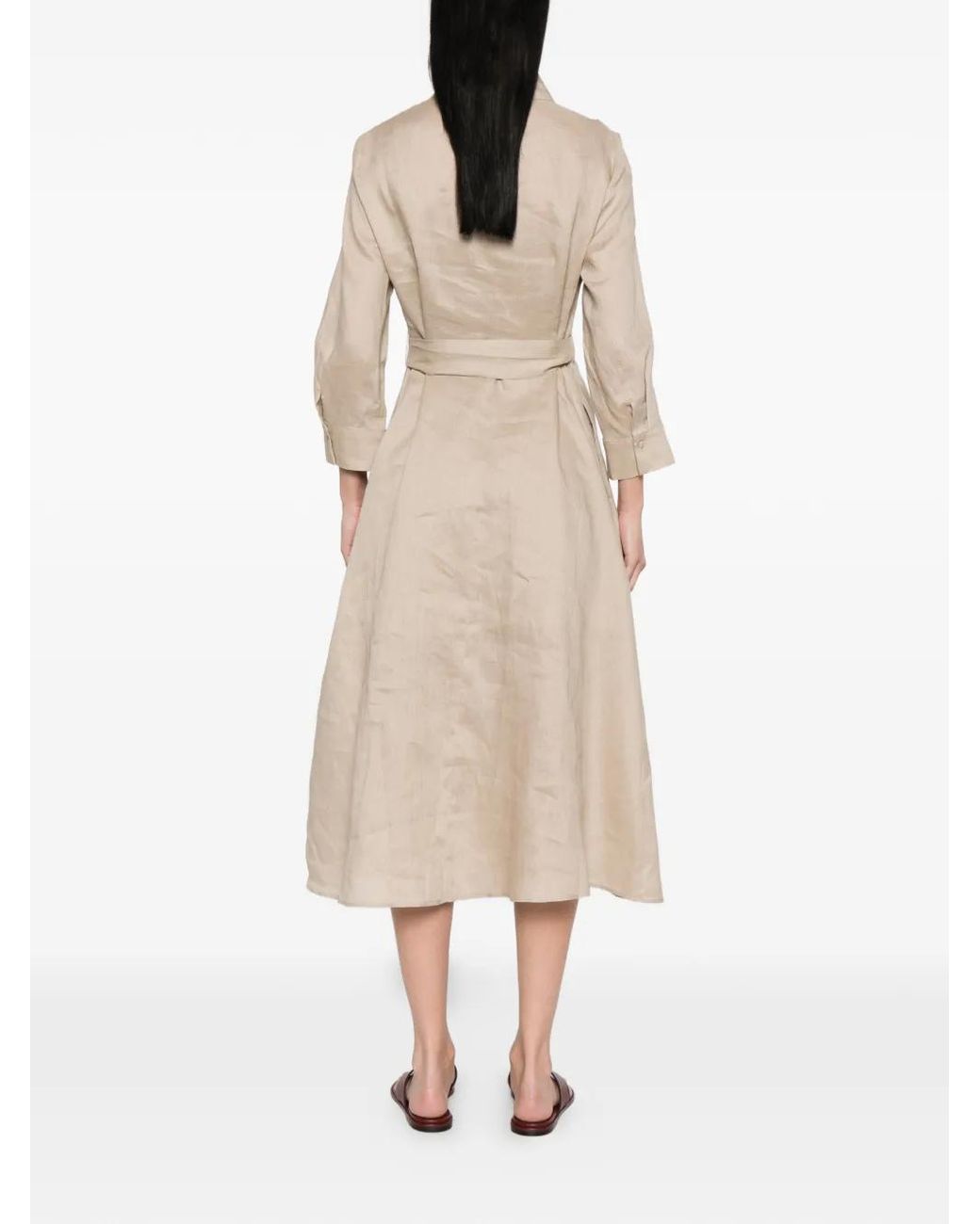 Pennyblack Natural Tie-Waist Midi Dress