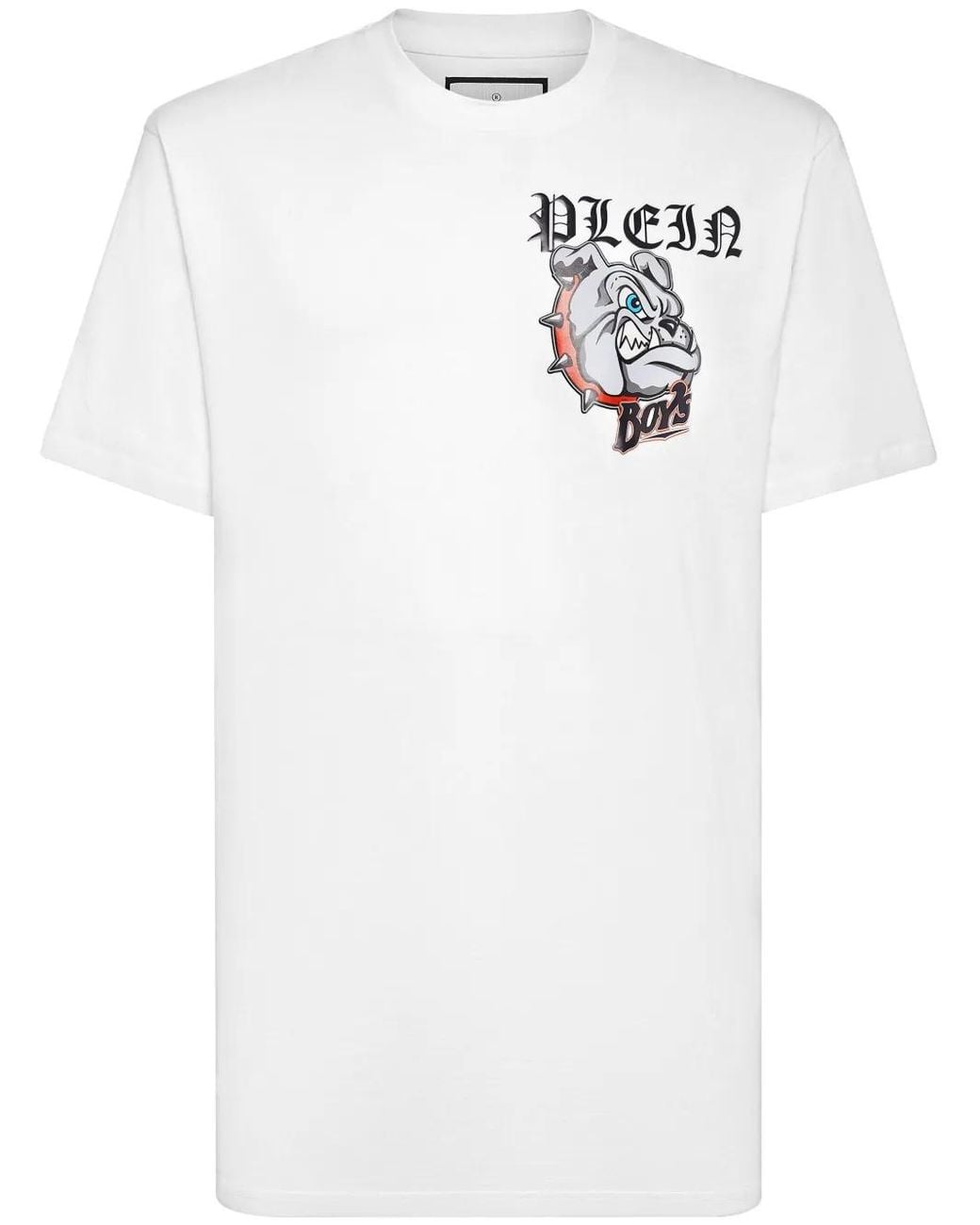 Philipp Plein White Bulldogs-Print Cotton T-Shirt for men