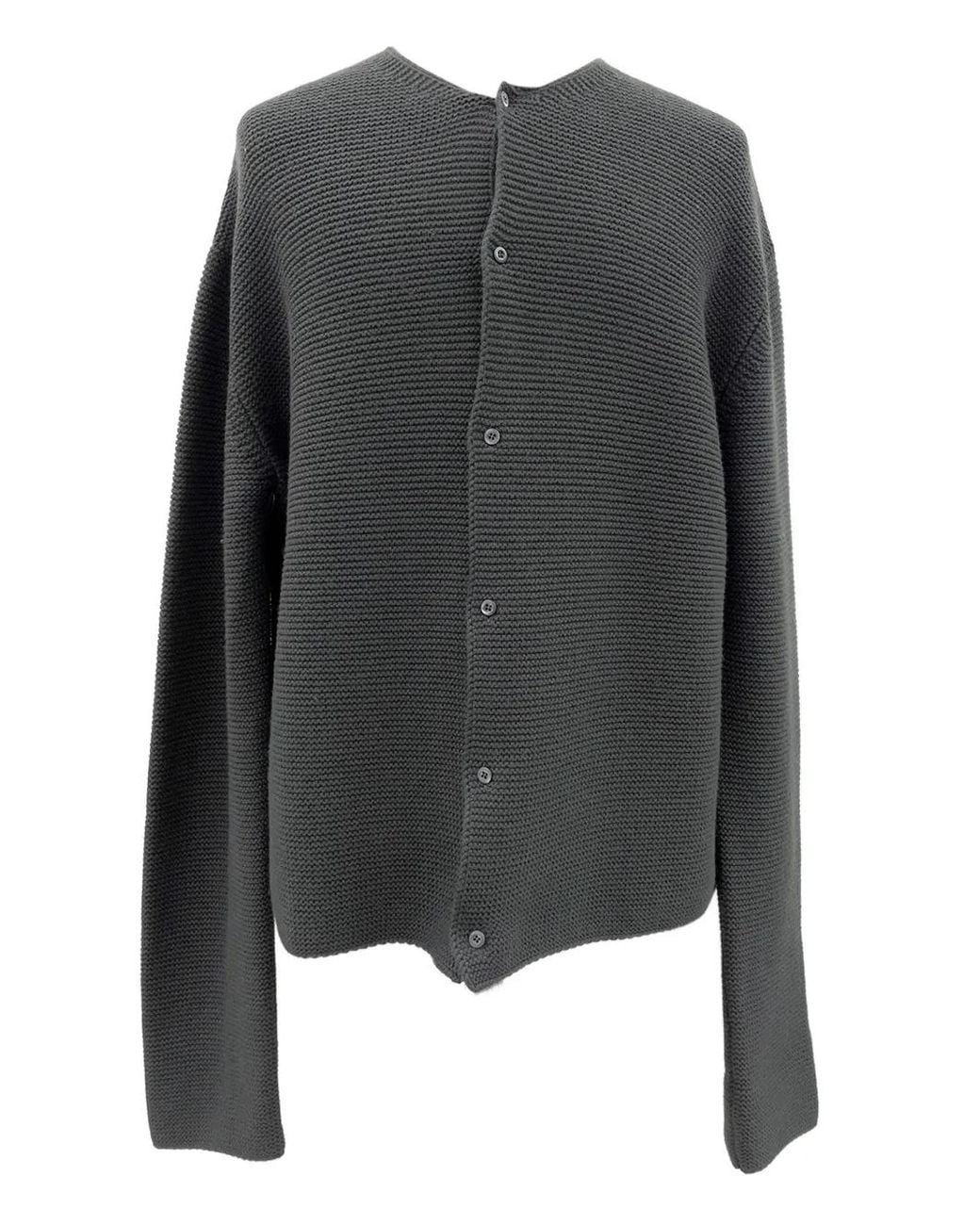 Rier Gray Button-Up Cardigan for men