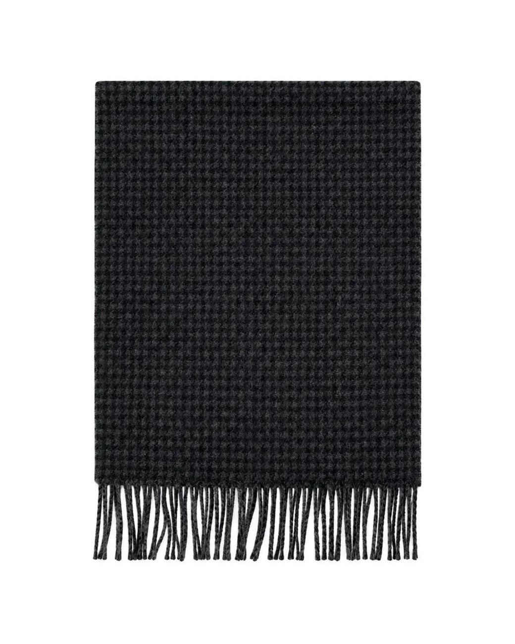 Another Aspect Black Écharpe Frangée À Motif Pied-De-Poule for men