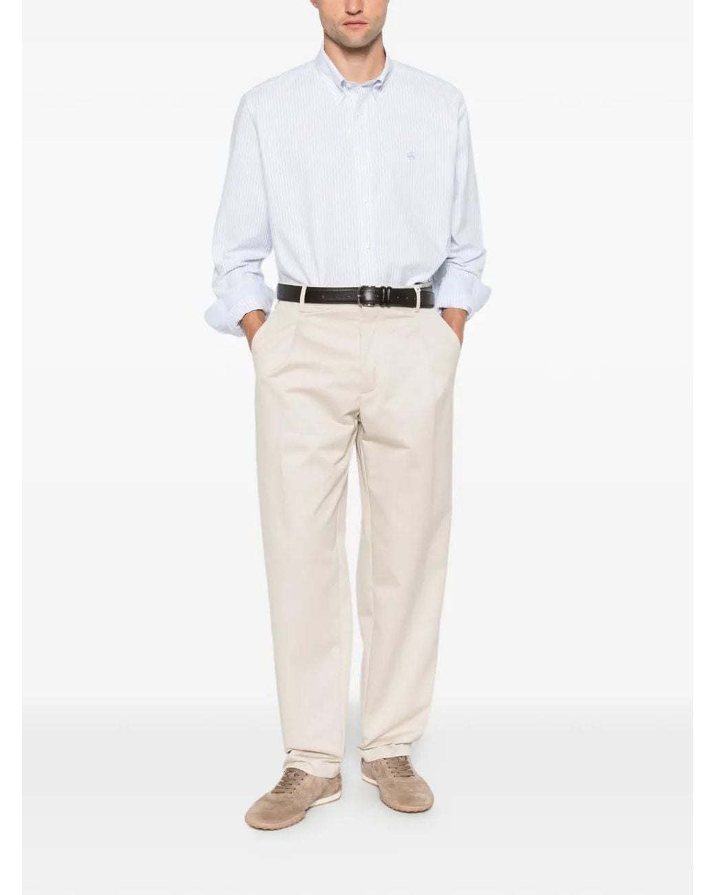 Brooks Brothers White Striped Button-Down Shirt for men