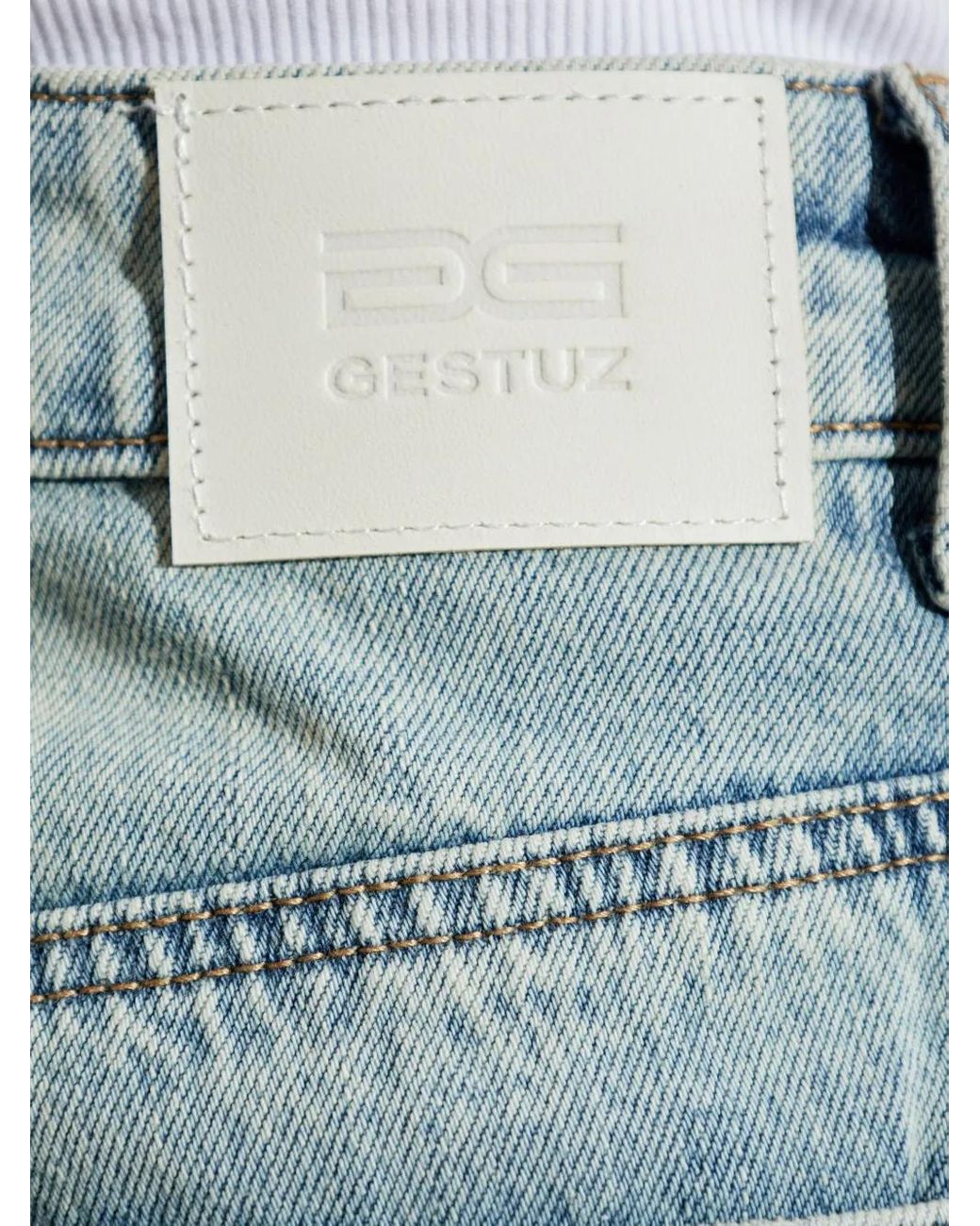 Gestuz Blue Logo-Patch Jeans