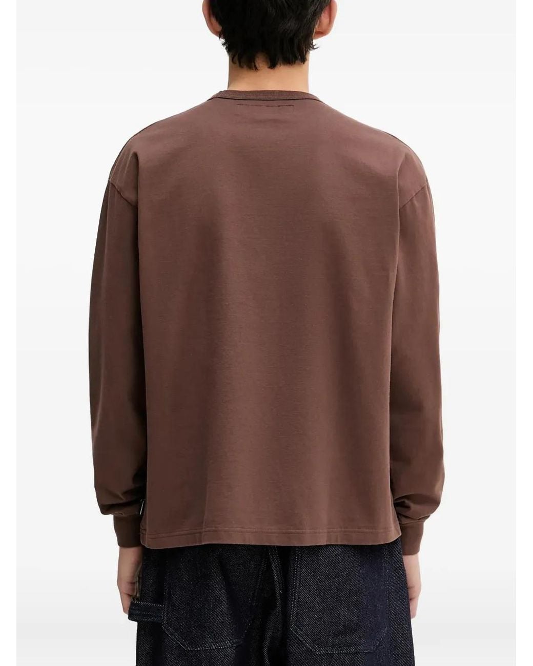 Neighborhood Brown Logo-Print Long-Sleeve Sweatshirt for men
