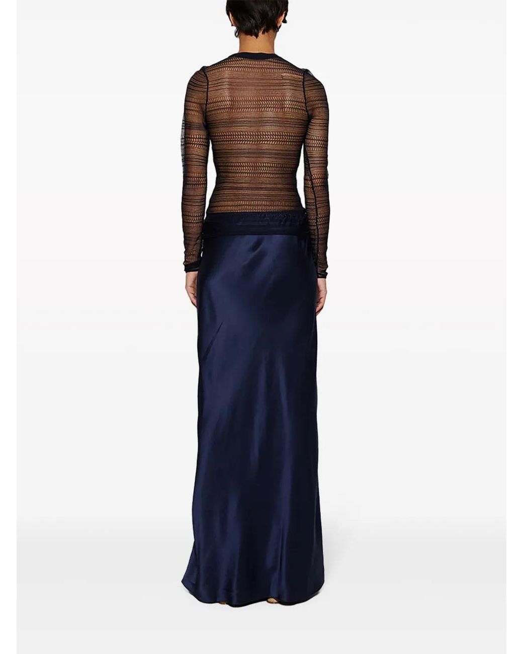 Christopher Esber Blue Refraction Silk Maxi Dress
