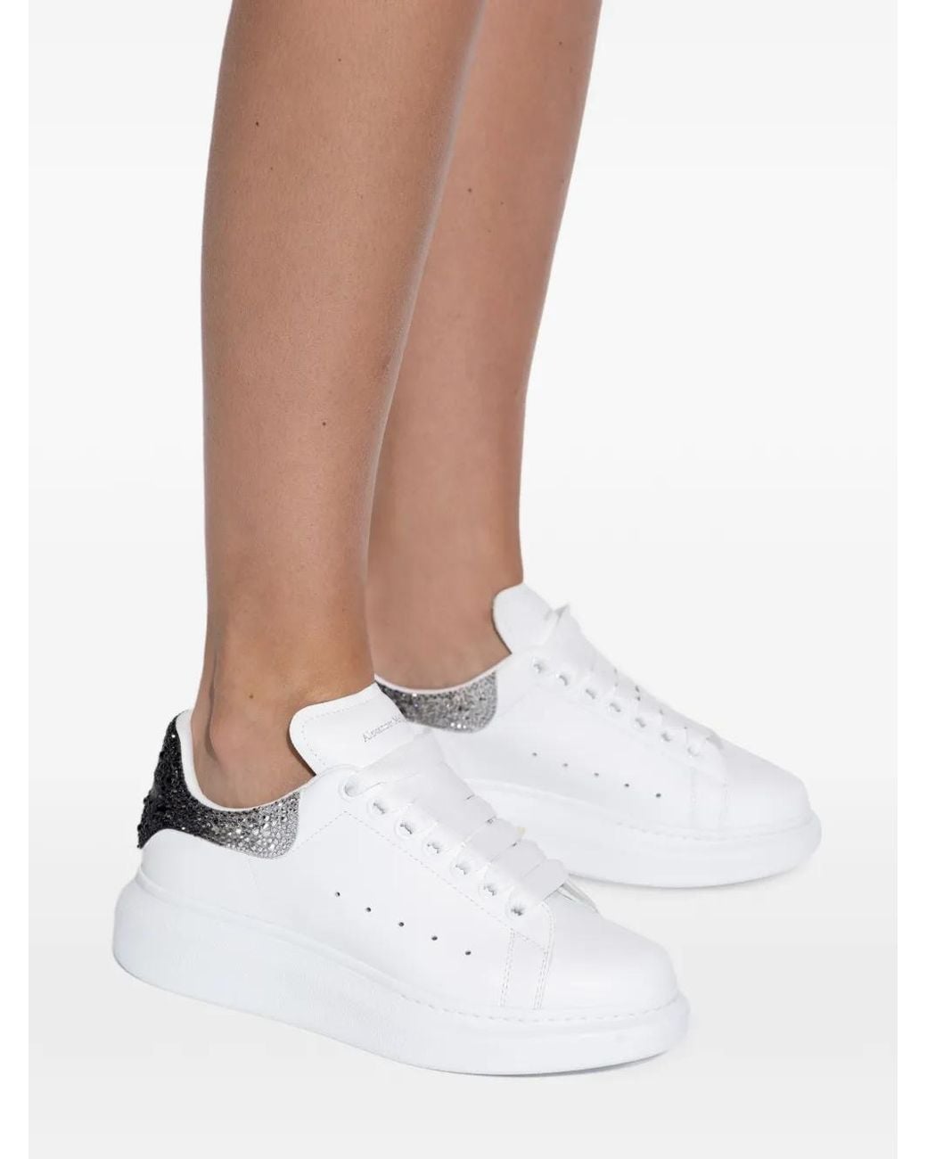 Alexander McQueen White Embellished Sneakers