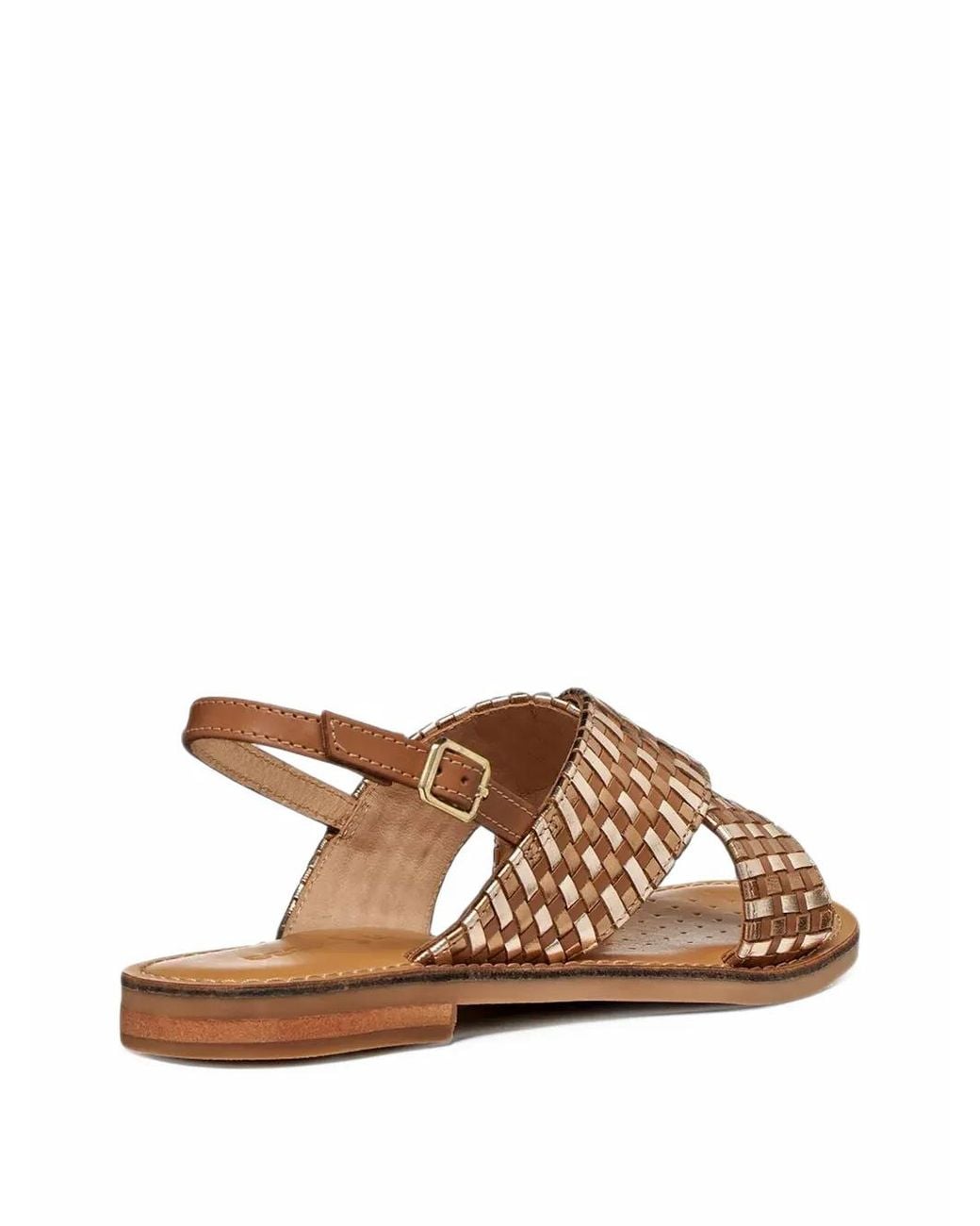 Geox Brown Maddalusia C Woven Criss-Cross Sandals