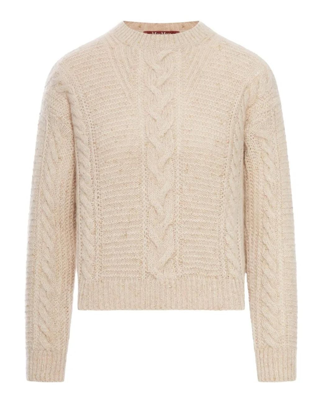 Max Mara Kabelgebreide Top in het Natural