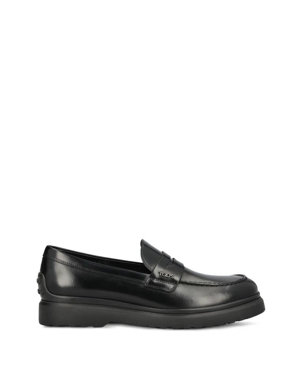 Tod's Black Logo-Plaque Penny Loafers for men