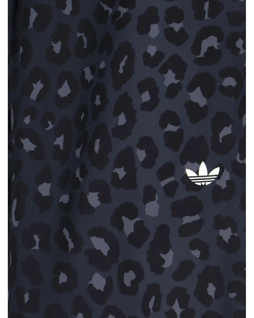 Adidas Blue Originals Wide-Leg Leopard-Print Track Pants