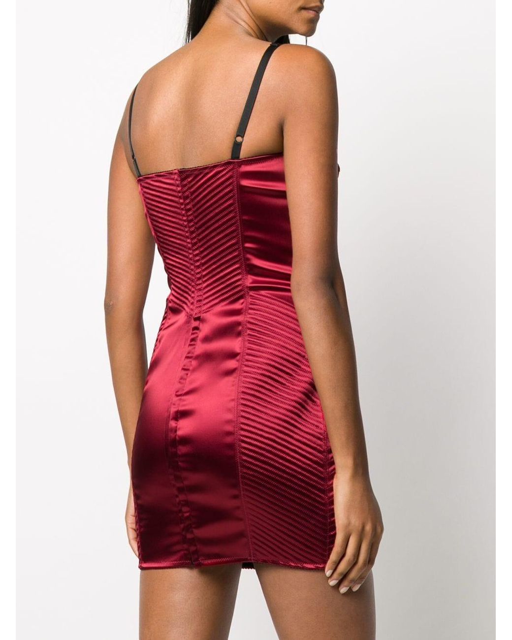 red fitted mini dress