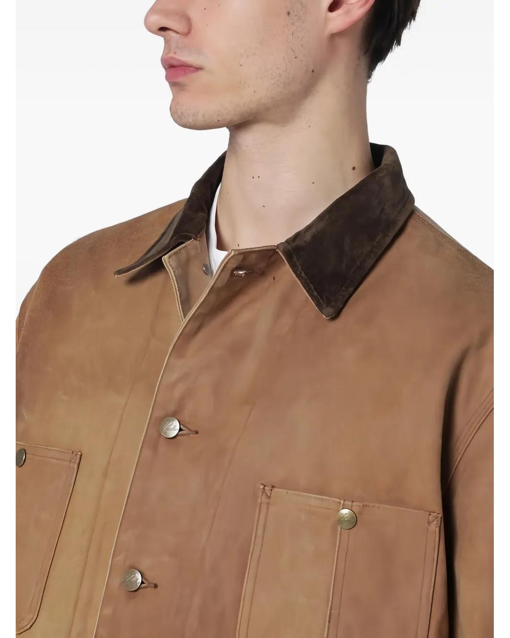 Needles Hemdjacke Mit Aufgesetzten Taschen in Brown für Herren