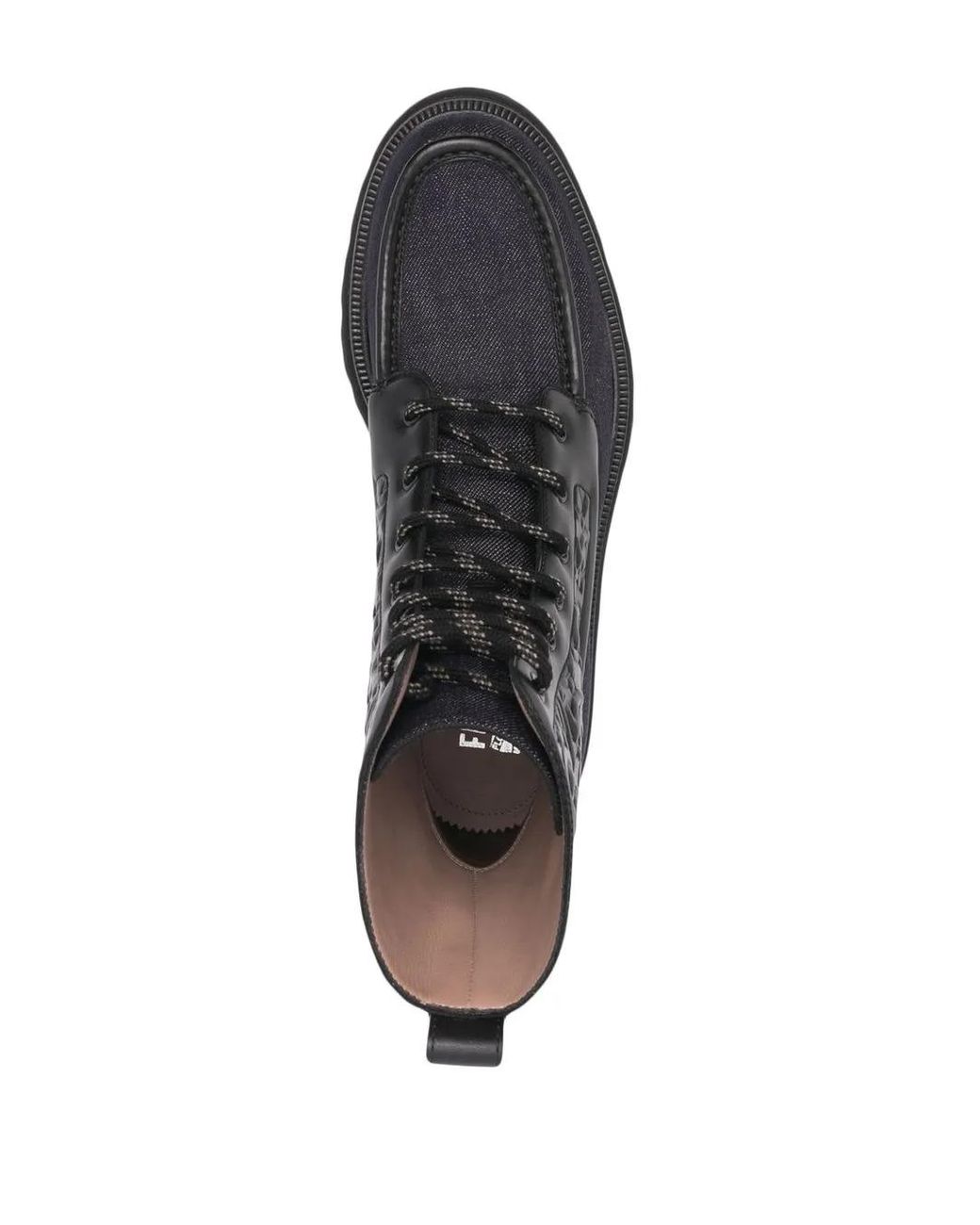Ferragamo Black Gancini Combat Boots for men