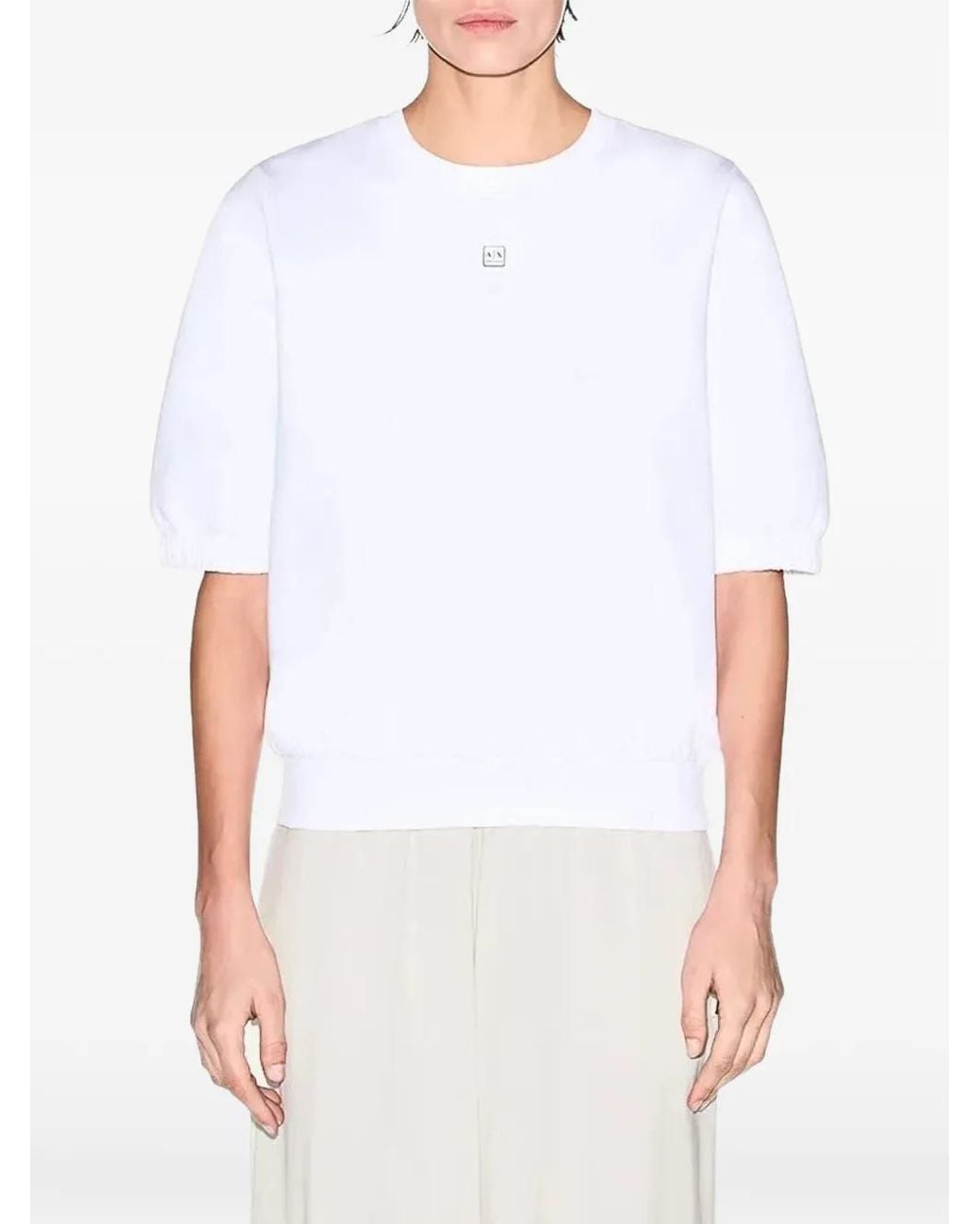 ARMANI EXCHANGE White Logo-Patch Sweatshirt