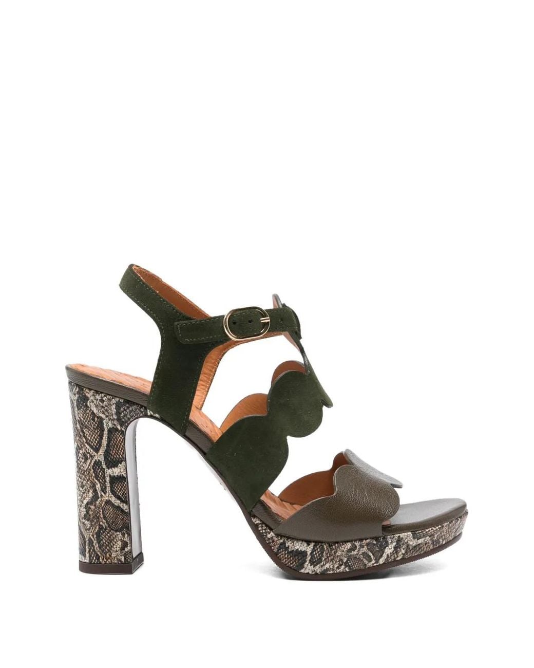 Chie Mihara White Caliga Scalloped Sandals